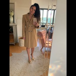 Zara Camel Double Breasted Coat